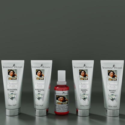 Shahnaz Husain Diamond Facial Kit For Instant Glow with | 4 Easy Steps With Complimentary Skin Tonic,( 40g+15ml )