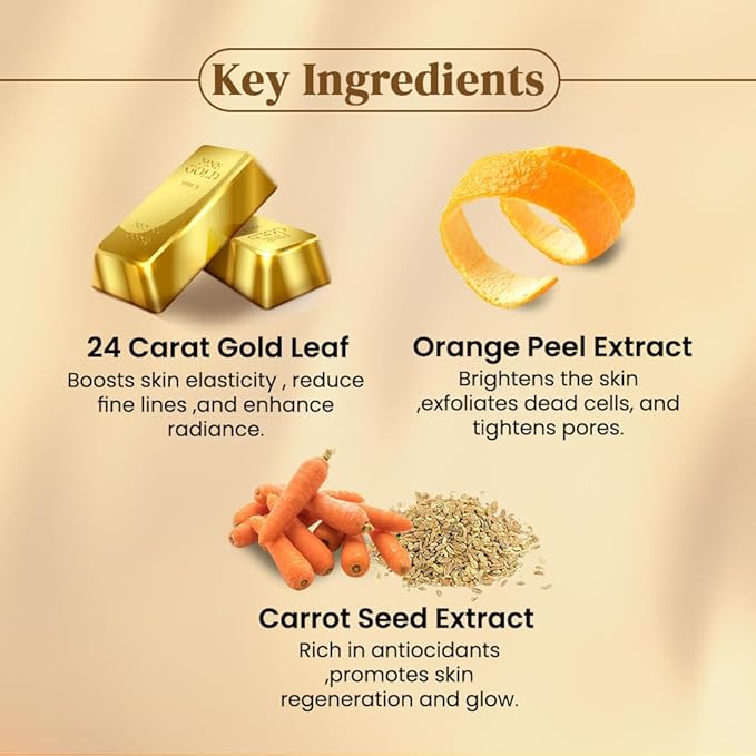 Shahnaz Husain Gold Facial Kit For Instant Glow with 24k Pure Gold | 4 Easy Steps With Complimentary Skin Tonic,(40g+15ml)